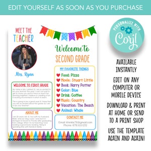 EDITABLE Meet the Teacher Template | Meet the Teacher Back to School Newsletter | Back to School Templates | Instant Download | NL102