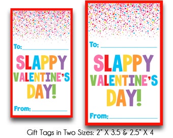INSTANT DOWNLOAD | Slappy Valentine's Day Kid's Gift Tags | Slap Bracelet Valentine Tag | Printable Valentine's Treat Tags - Two Sizes!