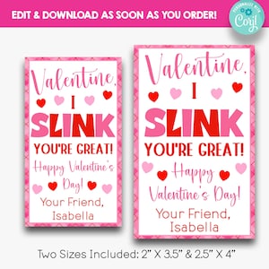 EDITABLE I Slink You're Great Kid's Valentine's Day Treat Tags | Slinky ...