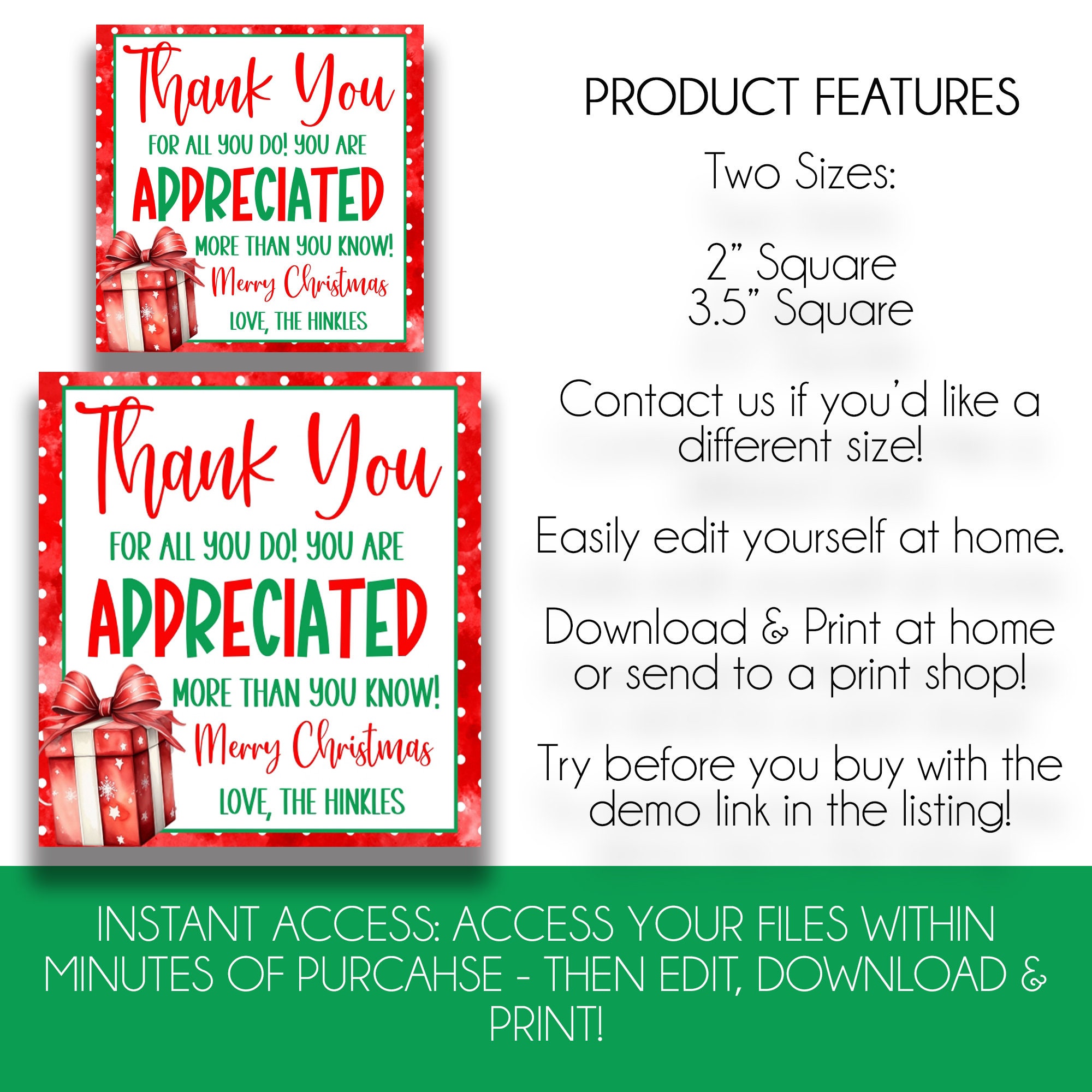 EDITABLE You Are Appreciated More Than You Know Christmas