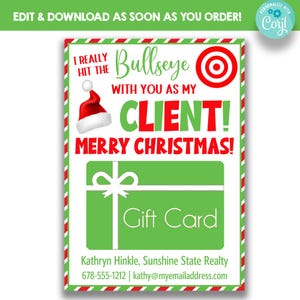 MODIFIABLE J'ai vraiment frappé dans le mille avec vous en tant que client porteur d'une carte-cadeau de Noël | Cadeau de Noël d'appréciation client | Cadeaux marketing