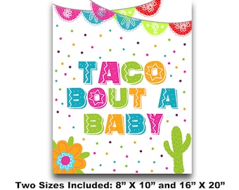 Taco Bout a Baby Fiesta Baby Shower Sign | Mexican Fiesta Baby Shower Printable