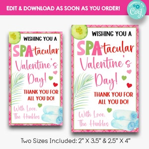 MODIFIABLE J'espère que vous avez une étiquette-cadeau Spa-taculaire pour la Saint-Valentin | Étiquette-cadeau de remerciement pour la Saint-Valentin | Médaillon imprimable pour la Saint-Valentin au spa