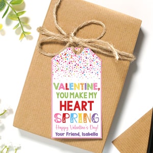 EDITIERBAR Sie machen mein Herz Frühling Valentinstag behandelt Tags | Druckbare Klasse Valentinstage | Non Food Valentinstagskarten für Kinder
