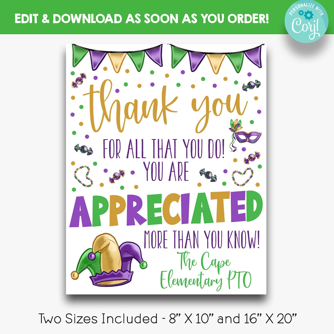 mardi gras teacher appreciation