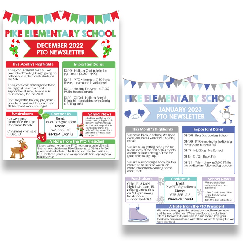 EDITABLE Yearly PTO Newsletter Template Set Monthly PTO Etsy EDITABLE Yearly PTO Newsletter Template Set Monthly PTO Etsy