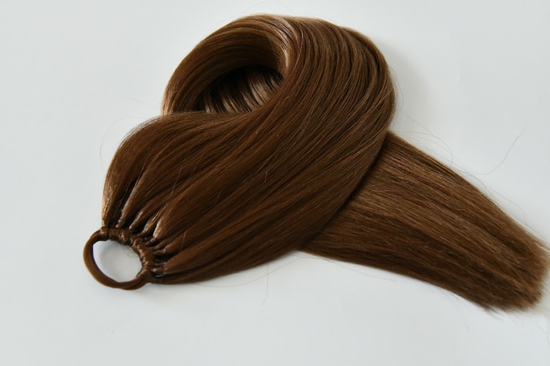Ponytail Hair Extension on Elastic Band Light Brown Hairband Etsy