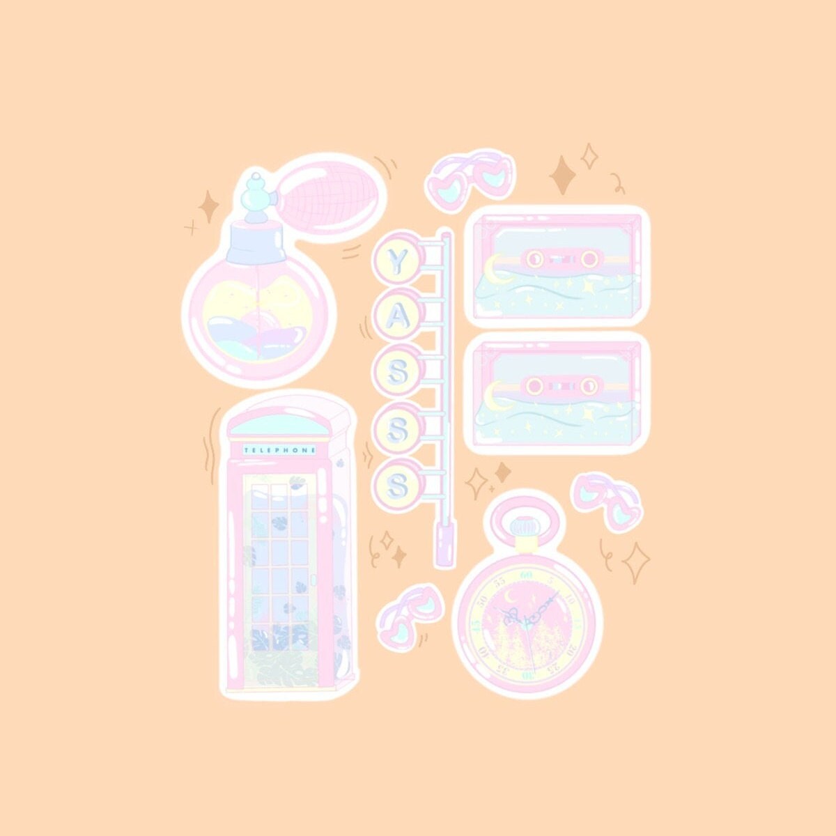 retro sticker sheet cute sticker sheet throwback sticker etsy