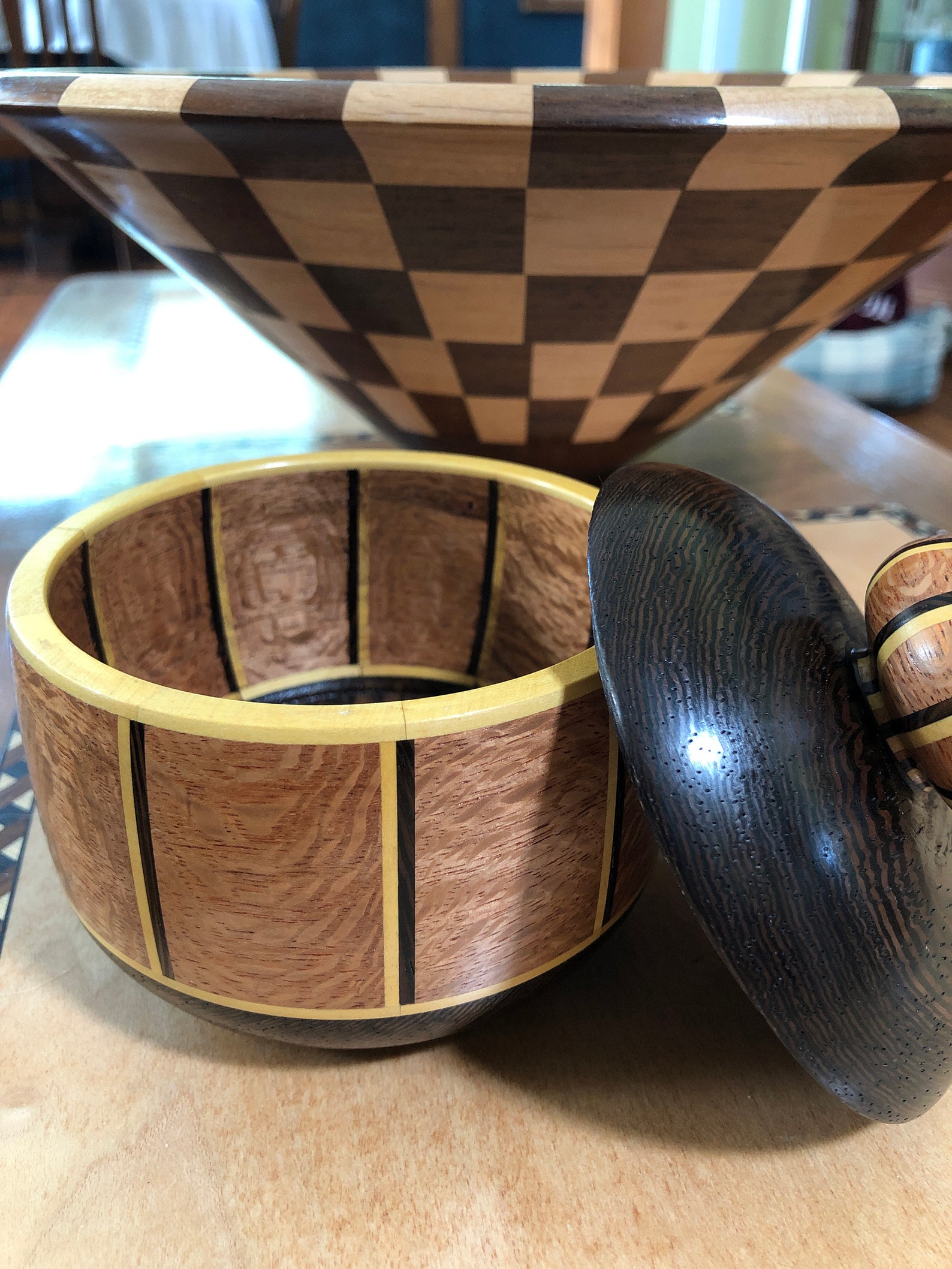 Large segmented checker bowl & free apothecary bonus Etsy