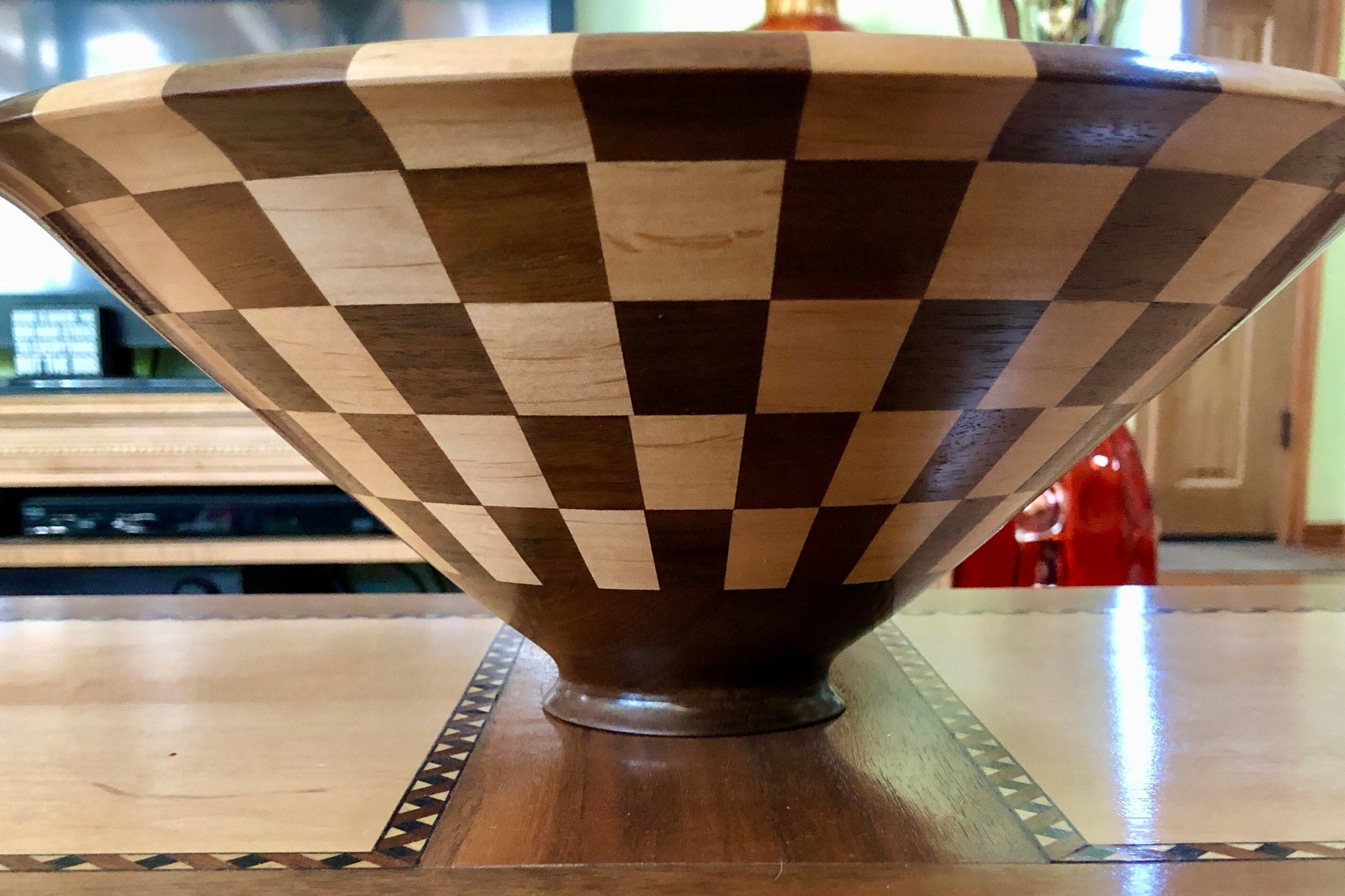 Large segmented checker bowl & free apothecary bonus Etsy