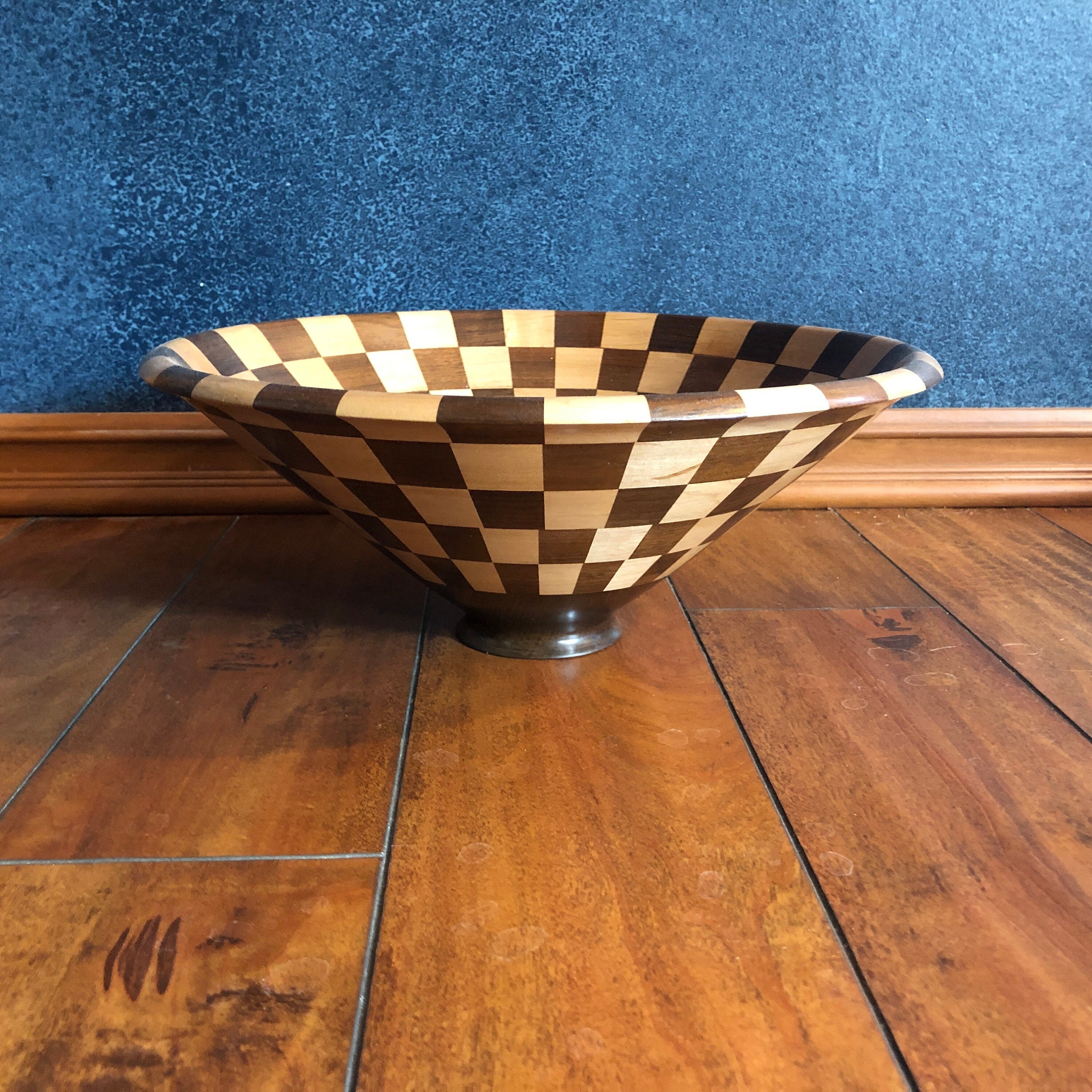 Large segmented checker bowl & free apothecary bonus Etsy