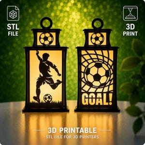 Football Lantern STL File | 3D Print File | Soccer Lantern | 3D Printable Model | Candle Holder | Digital Download |3D Printer STL #3d020