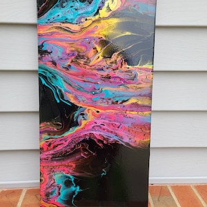 Miami | Medusa's Artifacts | Original Artwork | 80's colors | Fluid Art | Pouring | Abstract Art | Hispanic Artist | Colorful | Home Decor |