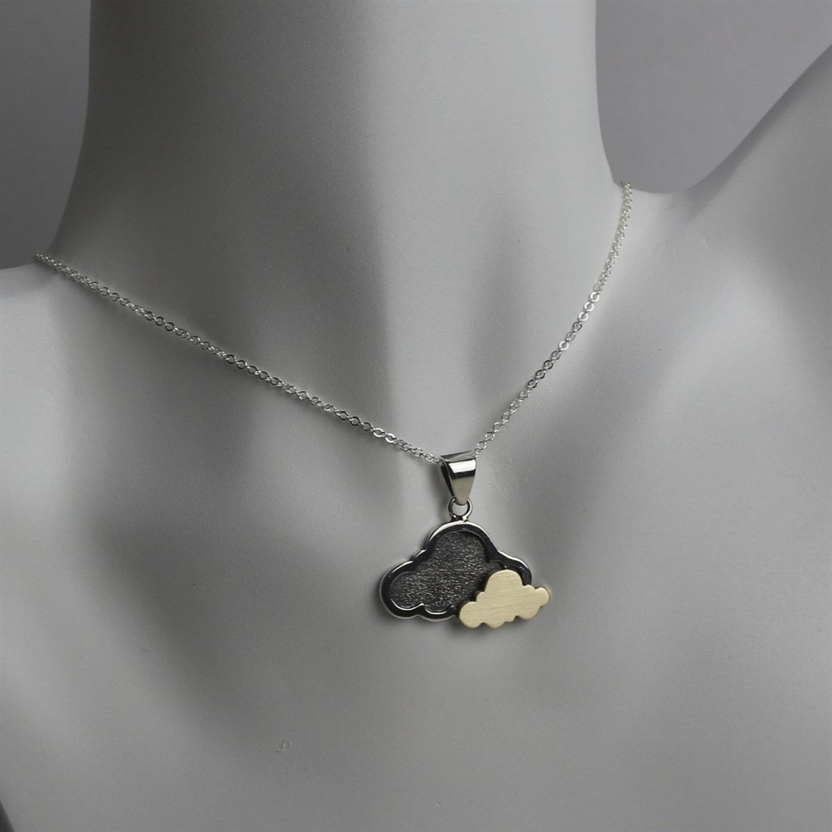 Handmade Silver Cloud Necklace Luck 