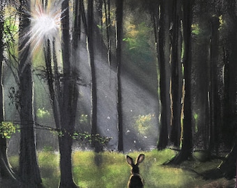 Remembering Hazel. High quality, signed fine art print of an original work by Andrew McAdam. Unframed, size A3.