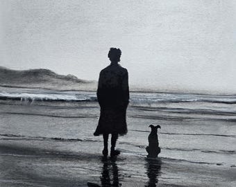 By my side. Original signed art by Andrew McAdam. Unframed, size A3, 42cm by 29.7cm.