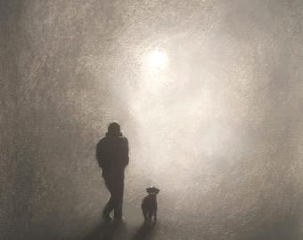 I&#39;ve been waiting for you. Professional quality signed etching print. Original art by Andrew McAdam. Unframed, size A3.