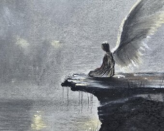 Al borde del devenir. Obra original firmada por Andrew McAdam. Sin enmarcar, tamaño A3, 42 cm x 29,7 cm.