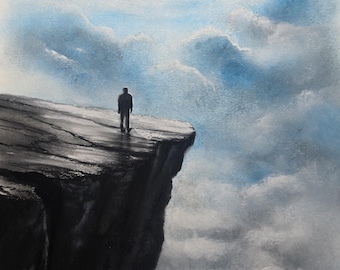 Above All. Original signed art by Andrew McAdam. Unframed, size A3, 42cm by 29.7cm.