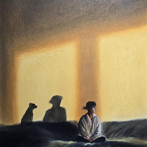 Miss you. Professional quality hand signed fine art print. Original art by Andrew McAdam. Unframed, size A3.