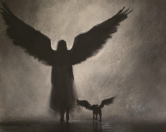 Beyond forever. Original signed art by Andrew McAdam. Unframed, size A3, 42cm by 29.7cm.