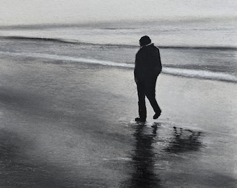 Sigues caminando conmigo. Lámina artística de calidad profesional firmada a mano. Obra original de Andrew McAdam. Sin marco, tamaño A3.