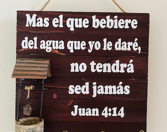 Cuadro porta llaves Juan 4:14