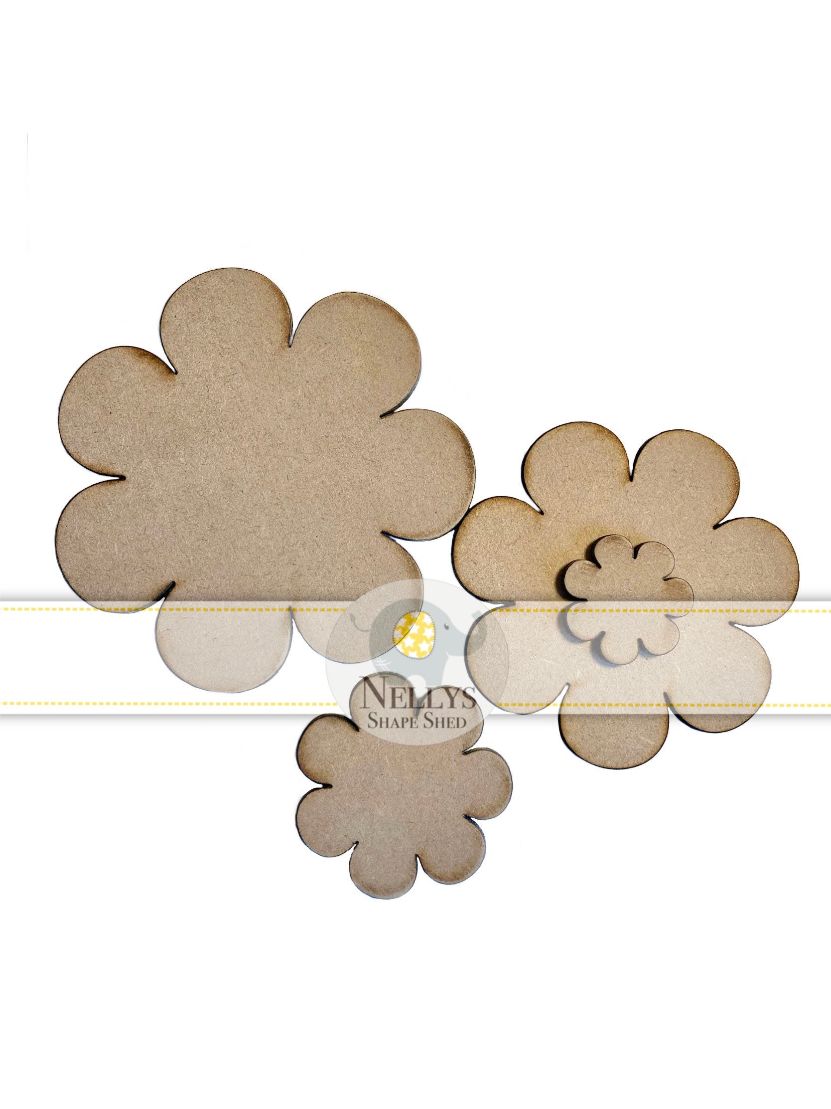 Flower Craft Shapes, 7 Petal Flower, MDF Shapes, Wooden Blanks, Craft ...