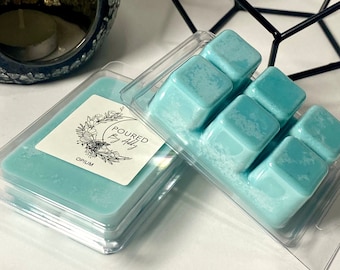 Opium Clam Shell Melts // Teal wax melts, Snap block wax melts, Snap bar wax melts, Wax melter, Wax tarts, Highly scented wax melt