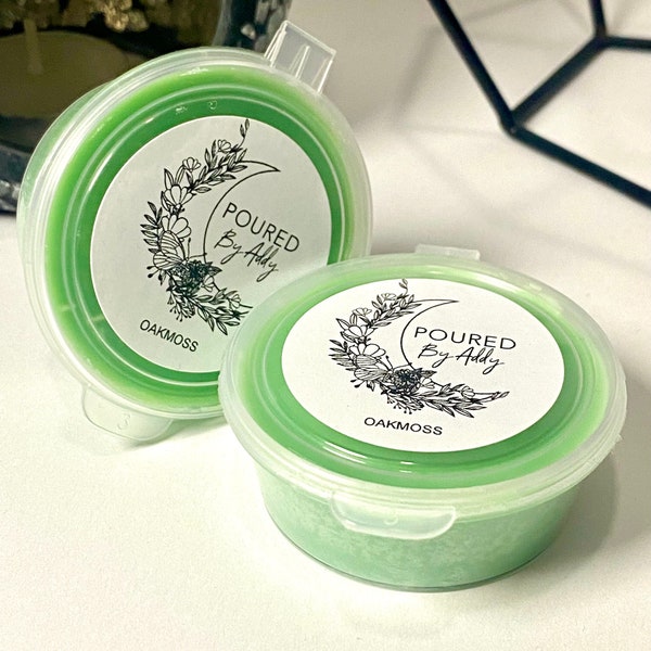 Oakmoss Scented Soy Wax Shot Pot // Highly scented wax melt sample, Fragrance sample, Soy wax melt tester, Hand poured soy melt, Sample pots