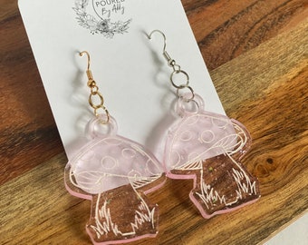 Mushroom Earrings // Toadstool earrings, Garden nature earrings, Plant earrings, Faerie earrings, Plant lover gift, Plant jewellery