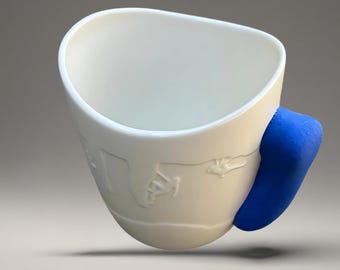 Taza de escalada en roca: taza de café con agarre azul