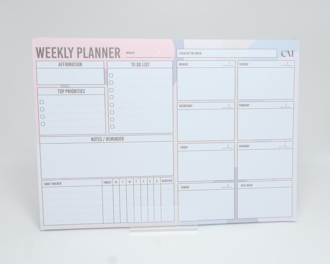 A4 Weekly Planner Pad: Retro Desk Organiser With Habit Tracker - Etsy