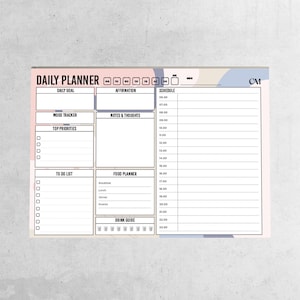 Daily Planner | A4 Make It Happen Desk Pad with Schedule | Affirmation Daily Goal Top Priorities | Mood Tracker & To-Do List Notepad
