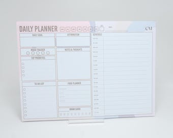 A4 Daily Planner Pad: Retro Style Schedule, Goals & Mood Tracker