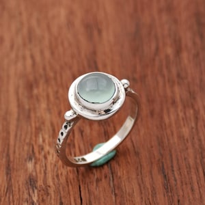 Natural Aqua Chalcedony Ring, 925 Sterling Silver Ring, Handmade Ring, Gemstone Ring, Women Ring, Bohemian Ring, Wedding Ring