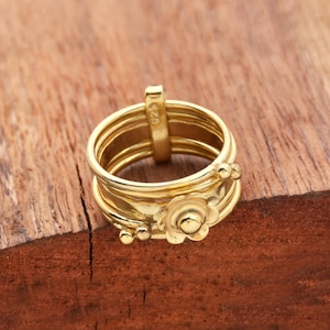 925 Sterling Silver 5 Rolling Ring, Multi Band Rings, Handmade Ring, Interlocked Ring, Gold Vermeil Ring, Gift for Her, Ready to Ship