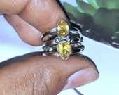 Citrine Ring, Handmade Ring, Gemstone Ring, Statement Ring, Boho Ring, 925 Silver Ring, Citrine Jewelry, Women Ring, Dainty Ring, Gift Ring