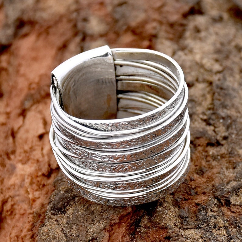 Handmade Wraparound Silver Wire Ring Sterling Silver Ring
