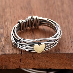 Heart Ring, 925 Sterling Silver Ring, Wire Wrap ring, Silver Ring, Boho Ring, Wrapround Ring, Women Ring, Valentines Day Gift for Her