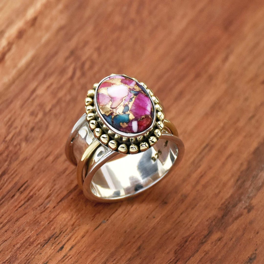 Anello in argento sterling 925 massiccio da meditazione fascia Anello in argento sterling 925 massiccio da meditazione fascia