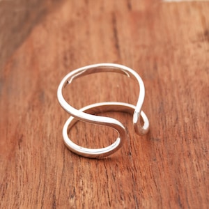 Handmade Wraparound Silver Wire ring Sterling Silver Ring Statement Ring Silver wide wrap Ring Hammered Silver Wire Ring Handmade Jewelry