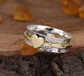 Heart Spinner Ring, Anxiety Ring, Fidget Ring, Thumb Ring, Worry Ring, 925 Silver Ring, Promise Ring, Meditation Ring, Women Ring
