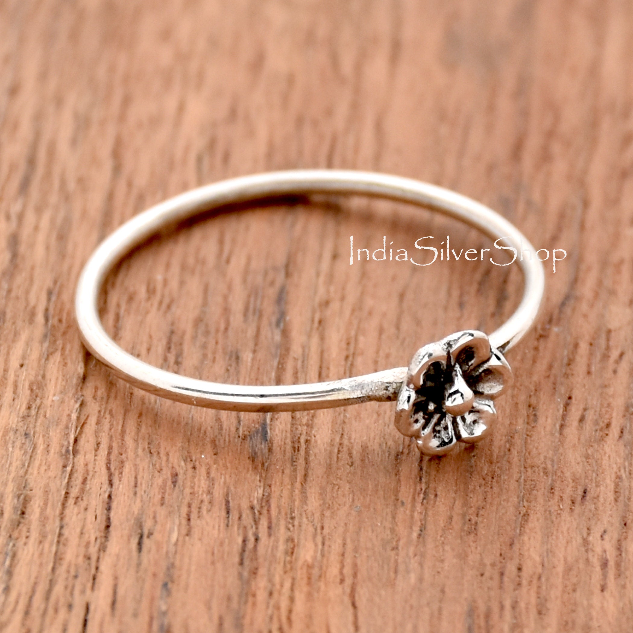 925 Sterling Silver Ring, 1 Flower Ring, Statement Ring, Boho Ring