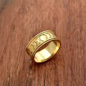 Crescent Moon Ring, 925 Sterling Silver Moon Ring, Boho Celestial Ring, 18 K Gold Vermeil Ring, Goddess Ring Engraving Band, Gift For Her
