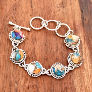 Auster Kupfer Türkis Armband, 925 Sterling Silber Armband Handgefertigtes Armband, Türkis Hand Manschette Armband, Frauen Armband, Geschenk für sie