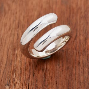 Chunky Sterling Silver Dome Ring: Adjustable Boho Thumb Ring