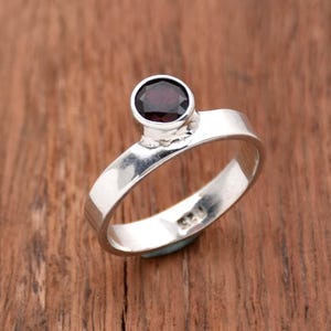 Red Garnet Ring, 925 Sterling Silver Ring, Handmade Ring, January Birthstone Ring Dainty Ring, Statement Ring, Anniversary Ring Gift For Her