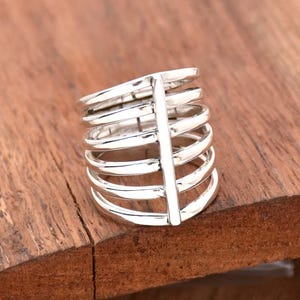 Handmade Wraparound Silver Wire ring Sterling Silver Ring Statement Ring Silver wide wrap Ring Multi Layer Silver Wire Ring Handmade Jewelry