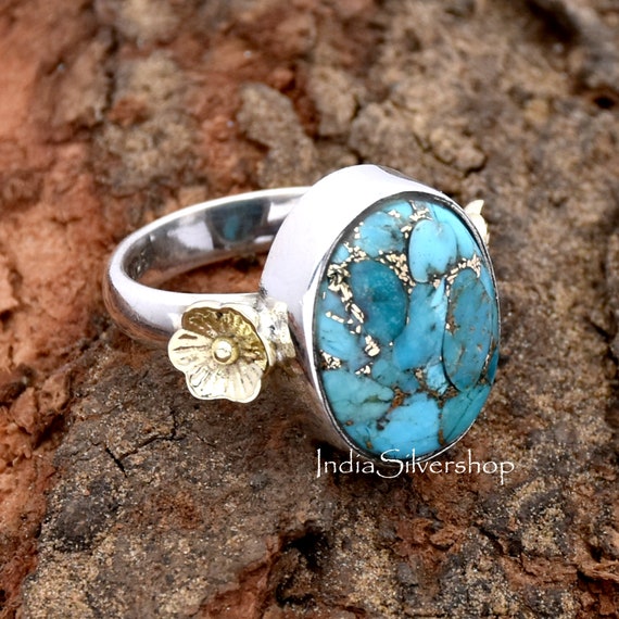 Blue copper cheap turquoise ring